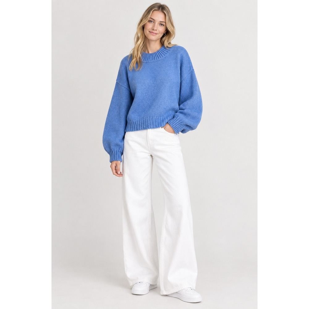 American Eagle soft cozy crew neck sweater Size M blue